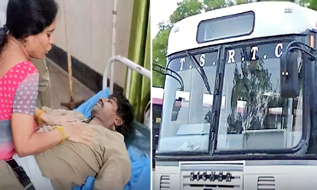 ఖమ్మంలో విషాదం.. రన్నింగ్‌ బస్సులో డ్రైవర్‌కు గుండెపోటు