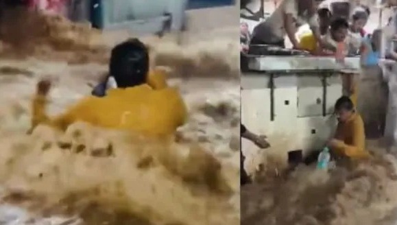 Ajmer rain flood” వీధీలో వ‌ర‌ద‌… అత్యంత వేగంగా కొట్టుకుపోయిన యువ‌కుడు.. వీడియో చూడండి ఒల్లు జ‌ల‌ద‌రించుత‌ది…