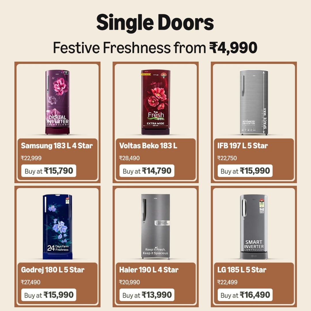 Single Door fridge”  సింగిల్ డోర్ ఫ్రిజ్‌లపై మెగా డీల్స్: ప్రారంభ ధర ₹ 4,990 నుంచే!